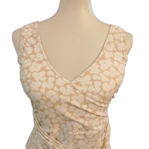 CORAL REEF | PALM BEACH Women's One Piece Swimsuit Tan & White Bathing Suit L - Picture 2 of 11